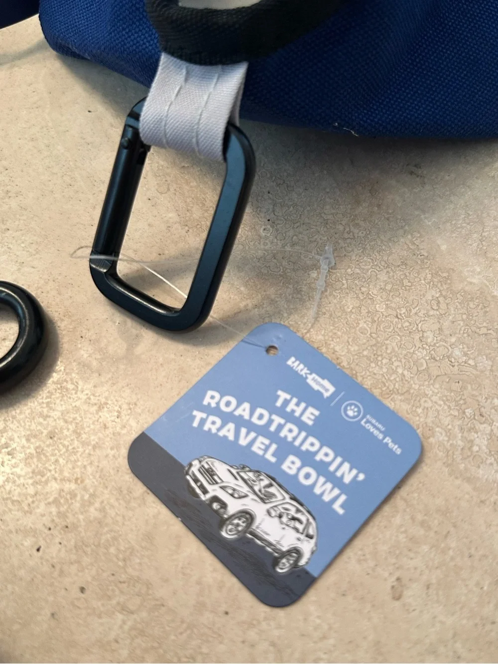 BarkBox Navy Blue Walk Kit: Waterproof Leash + Travel Bowl & Poop Bag Holder Set